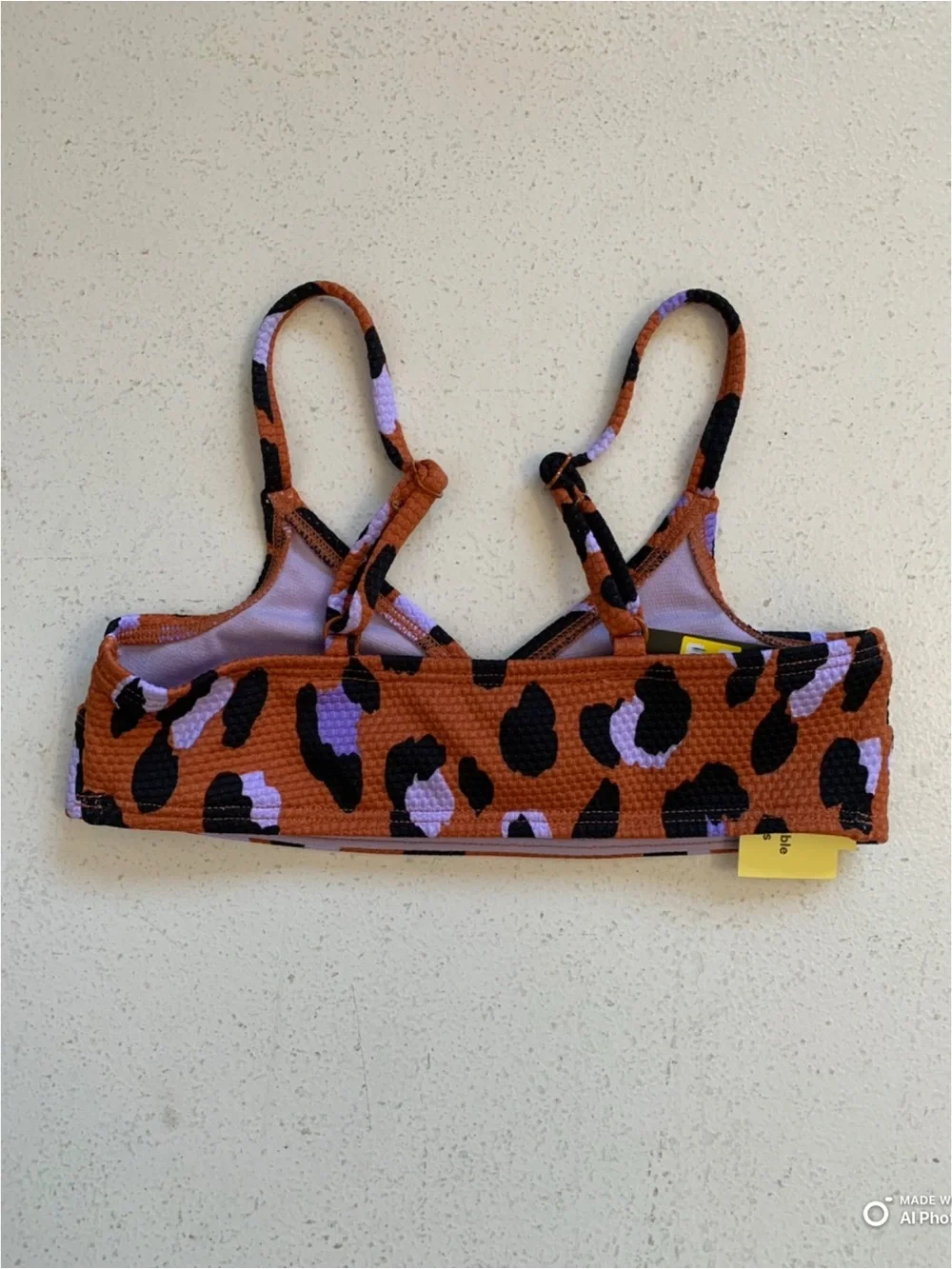 Art Class Girl’s Brown & Purple Animal Print Bikini Set Size Small NWT Beach